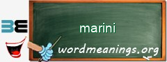 WordMeaning blackboard for marini